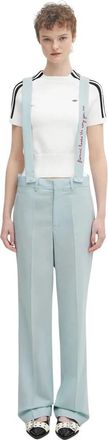 Fiorucci Embroidered Suspender - Dames - Jumpsuits - Blauw - M - Wol - Jumpsuits & Playsuits