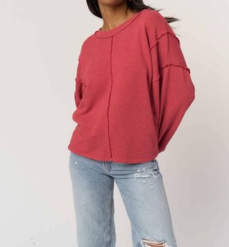 Bloomingdale's Livy Persimmon Pullover Sweatshirt In Red