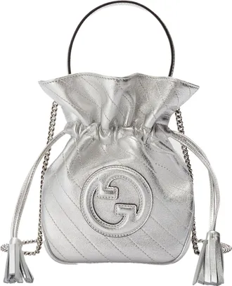 Gucci (WMNS) Gucci Blondie Mini Bucket Bag Silver Leather 760313-AACT3-8106