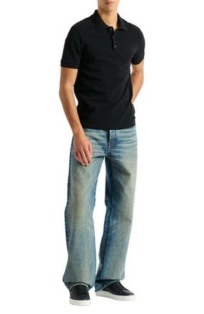 Balmain Embroidered Balmain Vintage polo in Black at Nordstrom, Size Xxx-Large