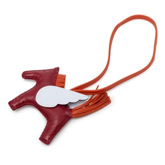 Herm&egrave;s Pre-owned Hermes Milo Lambskin and Swift Grigri Rodeo Pegase Bag Charm PM Ladies FH03TF92JX5Z72WH