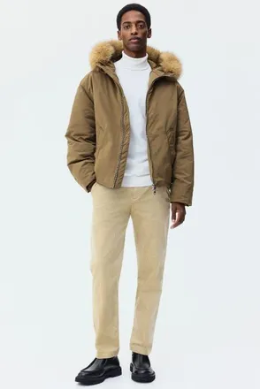 H&M Regular Fit Corduroy Trousers in Beige at Nordstrom, Size 36