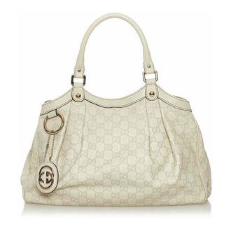 Gucci Pre-owned Gucci Guccissima Sukey Tote Bag Beige, Donna, Taglia: ONE Size