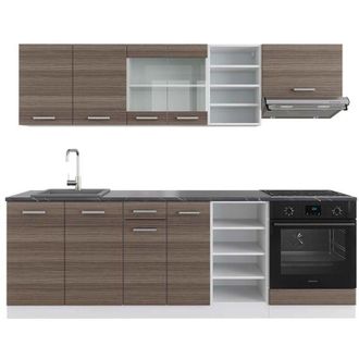 Vicco Mueble De Cocina R-line, Precioso Gris/blanco, 240 Cm, Et Antracita