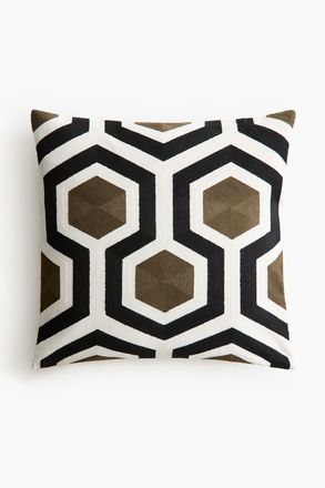 H&M Bestickte Kissenhülle aus Baumwollmix - Green