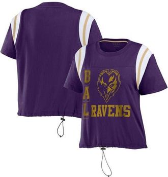 WEAR by Erin Andrews Womens WEAR by Erin Andrews Purple Baltimore Ravens Cinched Colorblock T-Shirt at Nordstrom, Size Xx-Large
