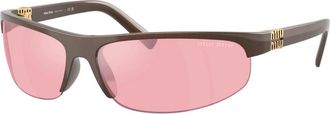 Miu Miu A02S Zonnebril - Dames - Accessoires - Bruin - Maat: 70 MM