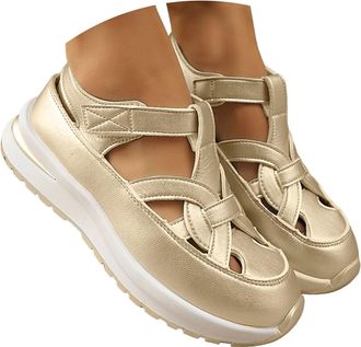 Generic Orthopedic Sandals for Women 2026, Comfortable Sandals with Arch Support Closed Toe Platform Sneaker Breathable Hollow Out Wedge for Casual Dress Walk
