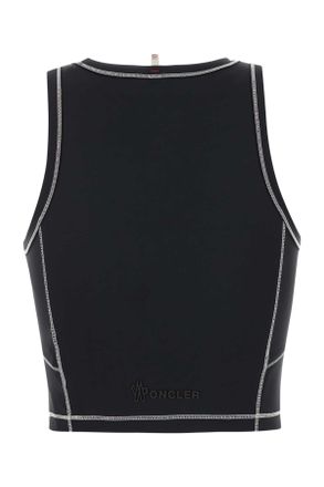 Moncler Womens Black Stretch Nylon Top 999 Exterior: Elastane Maglie