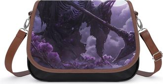 Generic Purple Grim Reaper Mom Small Womens Crossbody Bags Shoulder Handbag with Adjustable Strap for Travel