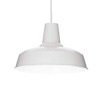 Netlighting Moby 1 Light Dome Ceiling Pendant White E27
