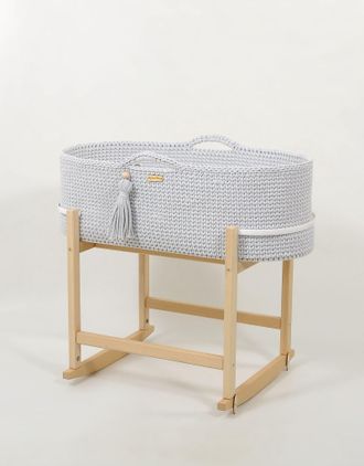 OEM Mois&eacute;s Bohemio Artesanal Hecho A Mano Con Cuna - Gris Claro