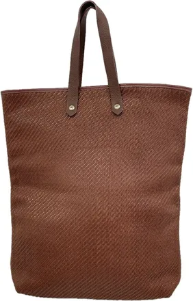 Herm&egrave;s Brown Leather Tote Bag (Pre-Owned)
