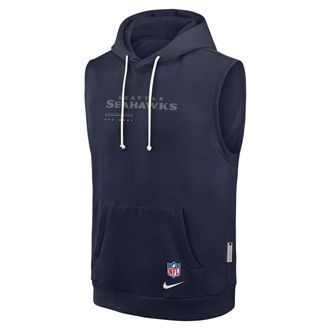 Nike Seattle Seahawks Sideline Nike Mens Dri-FIT NFL Sleeveless Pullover Hoodie in Blue | 03B441S78-0CN