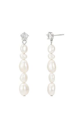 Untamed Petals Selena Pearl Drops in Silver at Nordstrom