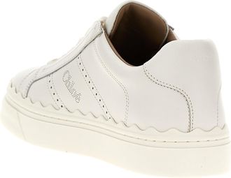 Chlo&eacute; Womens White Leather Low Top Sneakers