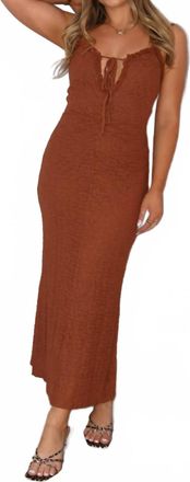 Bailey Rose Cyla Lace Maxi Dress In Brown