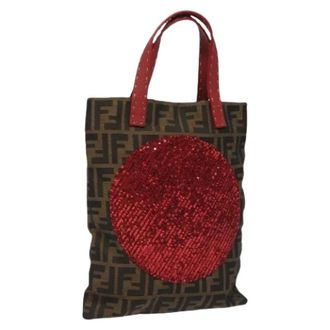 Fendi Pre-owned Tote Bags, female, Multicolor, Size: ONE SIZE Pre-owned Vintage Canvas Tote Bag