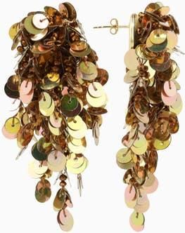 Lott. Gioielli Sequin Mix Waterfall Statement Earrings in Copper at Nordstrom