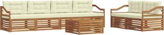 vidaXL Conjunto De Sof&aacute;s De Exterior 7 Uds. Natural Y Crema Vidaxl