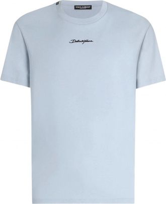 Dolce & Gabbana EMBROIDERED BRANDING T SHIRT Size: 52, colour: BLU