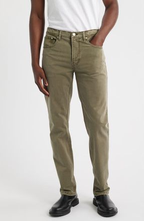 Frame Denim Modern Straight Leg Five-Pocket Twill Pants in Smoky Green at Nordstrom, Size 28