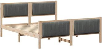 vidaXL Estructura De Cama Negro Y Gris Oscuro 150 X 200 Cm Vidaxl