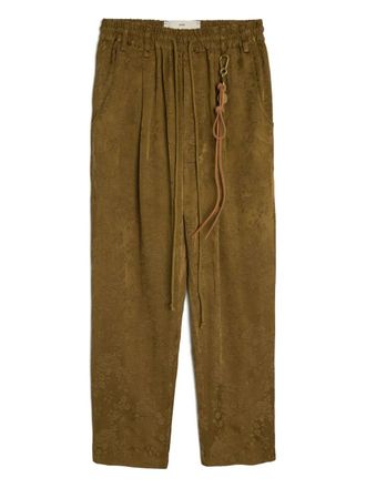 Song for the Mute floral-patterned drawstring trousers - Brown