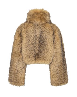 Rotate Womens Faux-Fur Jacket Nougat