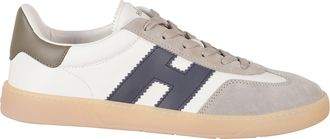 Hogan Ivory Cool Smooth Leather Suede Rubber Sole Sneakers