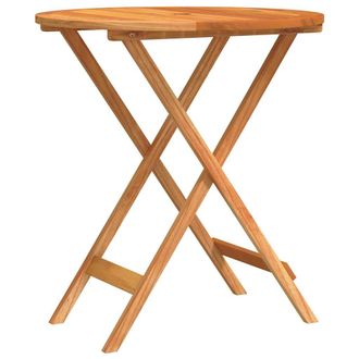 vidaXL Mesa Jard&iacute;n Plegable Madera Maciza De Eucalipto &Oslash;60x75 Cm Vidaxl