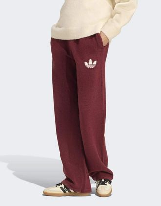 adidas Originals Athletic Dept - Pantaloni in maglia rosso ombra