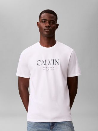 Calvin Klein T-Shirt CALVIN KLEIN, Herren, Gr. XXL, brilliant wei&szlig;, Web, Obermaterial: 100% Baumwolle, unifarben, regular fit normal, Rundhals, eingesetzt abgestep