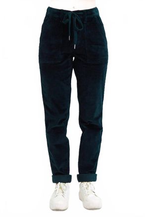 Judy Blue High Rise Corduroy Cuffed Jogger Pants In Emerald