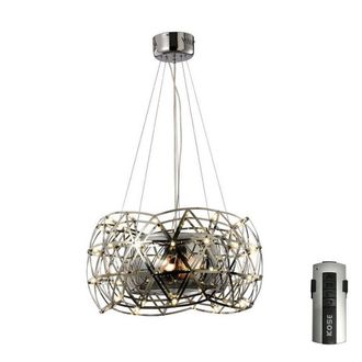 Netlighting Atria Pendant 3 Light E27 LEDs & Remote Control Stainless Steel in Grey