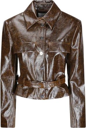 Sportmax Leather Jassen - Dames - Leren en Su&egrave;de Jassen - Bruin - XS - Jassen
