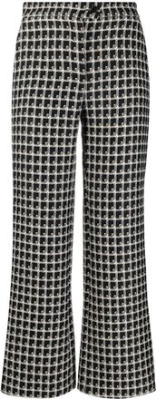 Alberta Ferretti cropped geometric-print trousers - women - Acetate/Polyester/Acrylic/Cupro/Wool - 38 - Black
