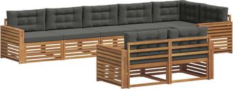vidaXL Conjunto De Sof&aacute;s De Exterior 8 Uds. Natural Y Antracita Vidaxl