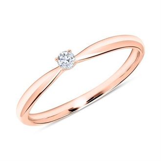 Brilladia Verlobungsring aus 18K Roségold mit Diamant 0,05 ct