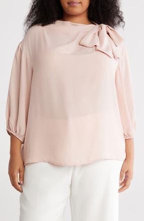 Renee C Tie Neck Top in Blush at Nordstrom Rack, Size 2X