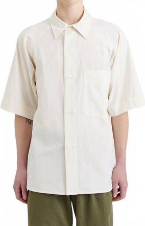 Margaret Howell Short Sleeve Raglan Shirt In Off White