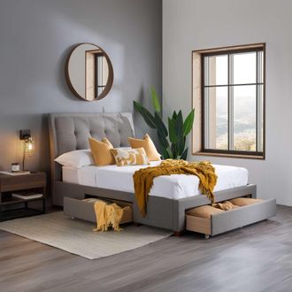 Birlea Shelby Bed in Grey | Size: Double
