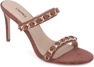 L'agence Sarika Two-Strap Sandal in Hazel Suede at Nordstrom, Size 8.5