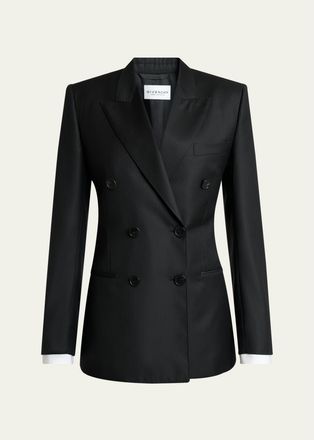 Givenchy Double-Breasted Pinstripe Wool Jacket
