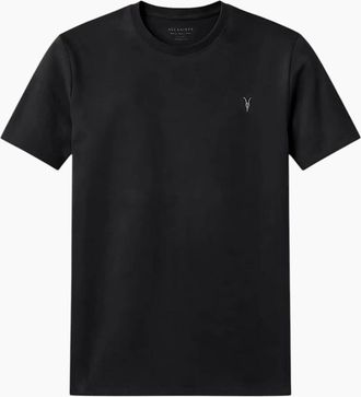AllSaints Mens AllSaints Mens T Shirts Lycra Stretch Cotton Crew Neck Short Sleeve Summer Tee - Black - Size: 42