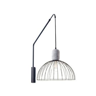 Leds - C4 Aplique de pared interior fabricado en acero de color negro y cemento