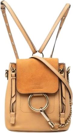 Chlo&eacute; Pre-owned Backpacks, female, Brown, Size: ONE SIZE Pre-owned Mini Faye Backpack