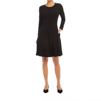Karen Kane 3/4 Sleeve Fit & Flare Dress In Black