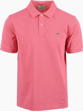 GANT Mens GANT REG SHIELD SS PIQUE POLO SHIRT ROSE PINK - Size: 46