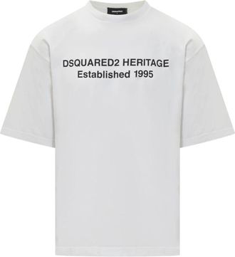 Dsquared2 Loose Fit Heritage T-Shirt - Heren - T-shirts - Wit - M - Katoen - Tops